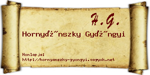Hornyánszky Gyöngyi névjegykártya